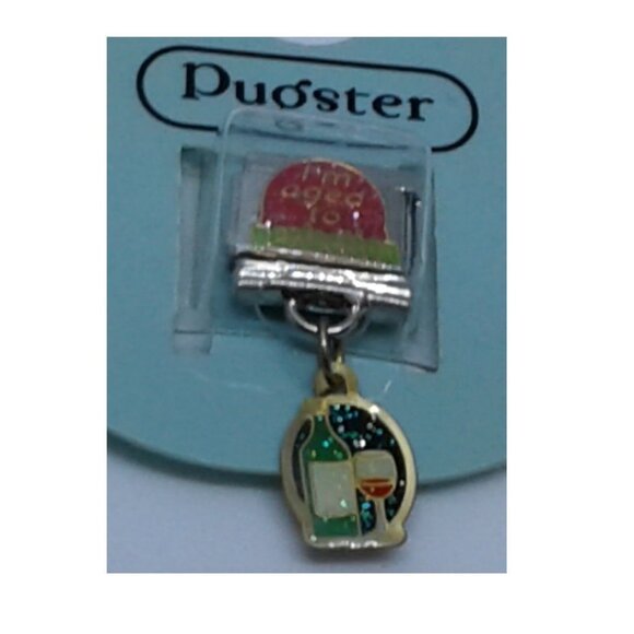 Bracelet Pugster Italian Charm Says Aged to Perfection Wine Glass Bottle - Picture 11 of 12